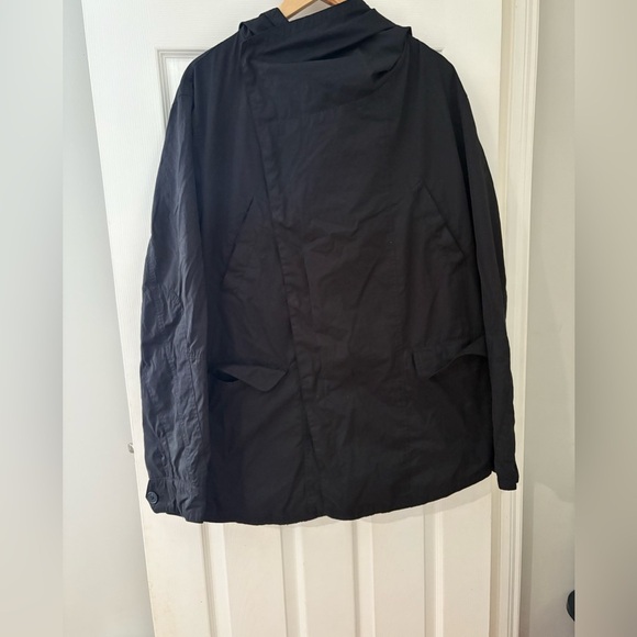 ASOS men’s black cross over jacket size large hooded with buttons - Picture 1 of 9